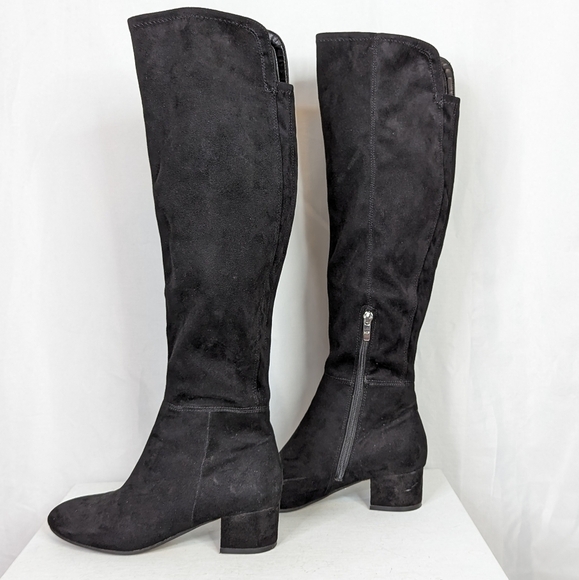 Marc Fisher Inspect Faux Leather Over the Knee Block Heel Boots - Picture 3 of 7